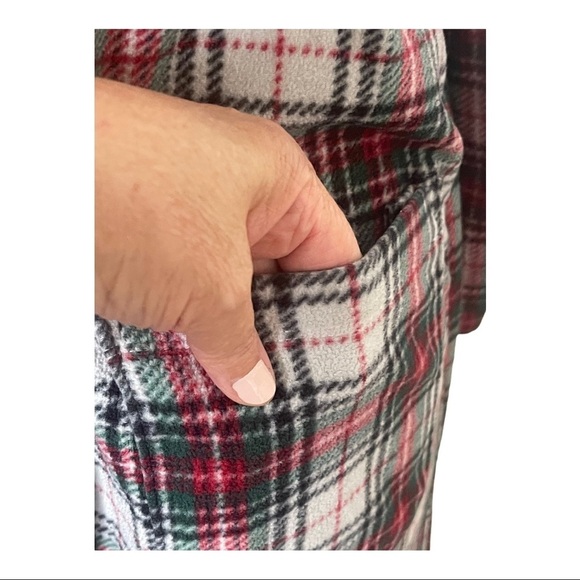 Lauren Ralph Lauren Green Label Satin Piping Plaid Insignia Crest Robe S - Picture 7 of 8